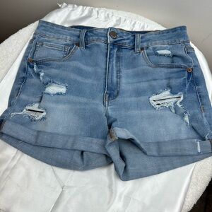 Aeropostale Light Blue Distressed Jean Shorts